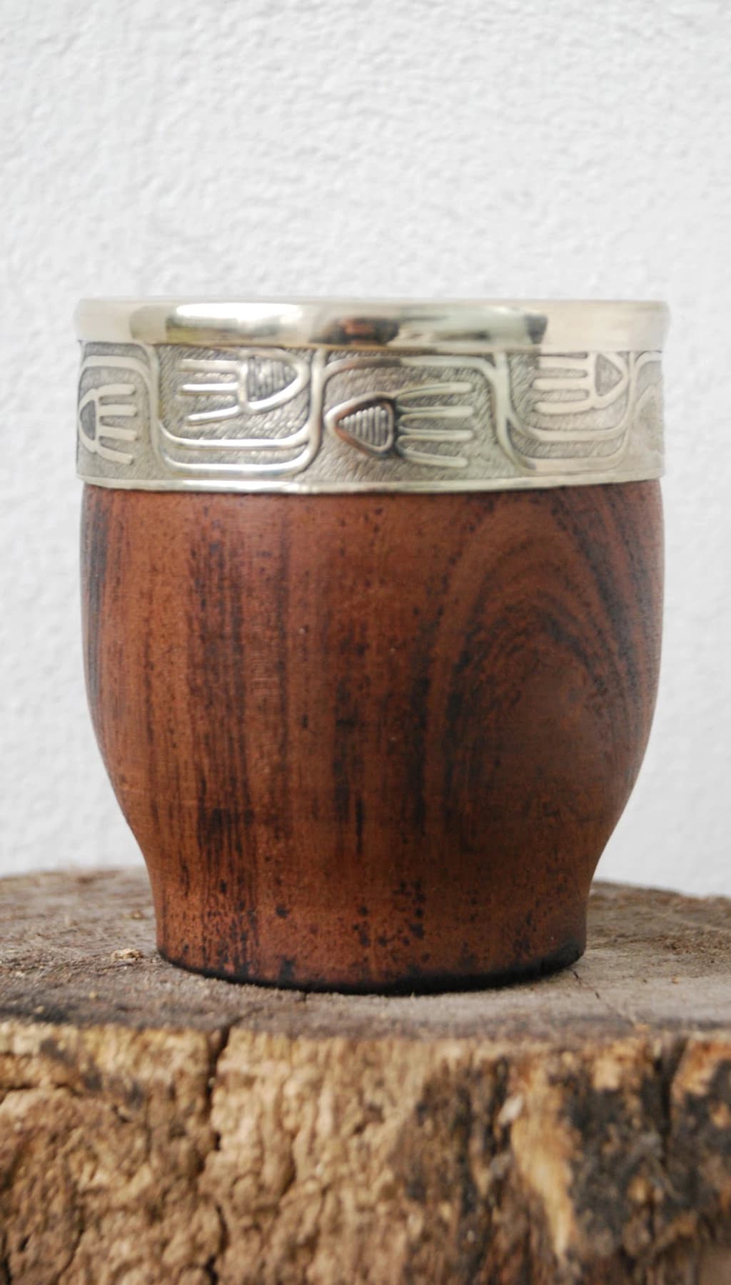 MATE MADERA ALGARROBO, Virola de Alpaca