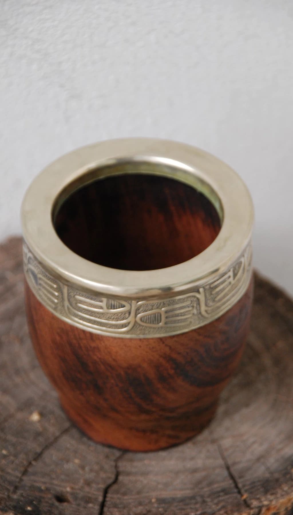 MATE MADERA ALGARROBO, Virola de Alpaca