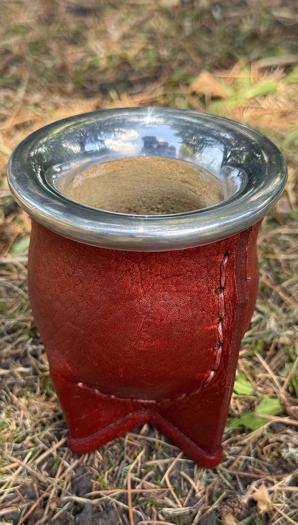 MATE DE CUERO VIROLA DE ALUMINIO