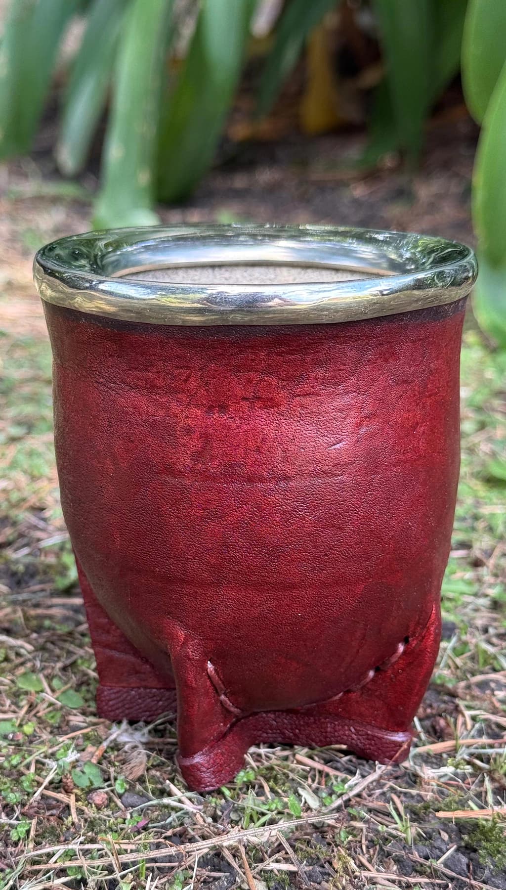 MATE DE CUERO, VIROLA DE ALPACA