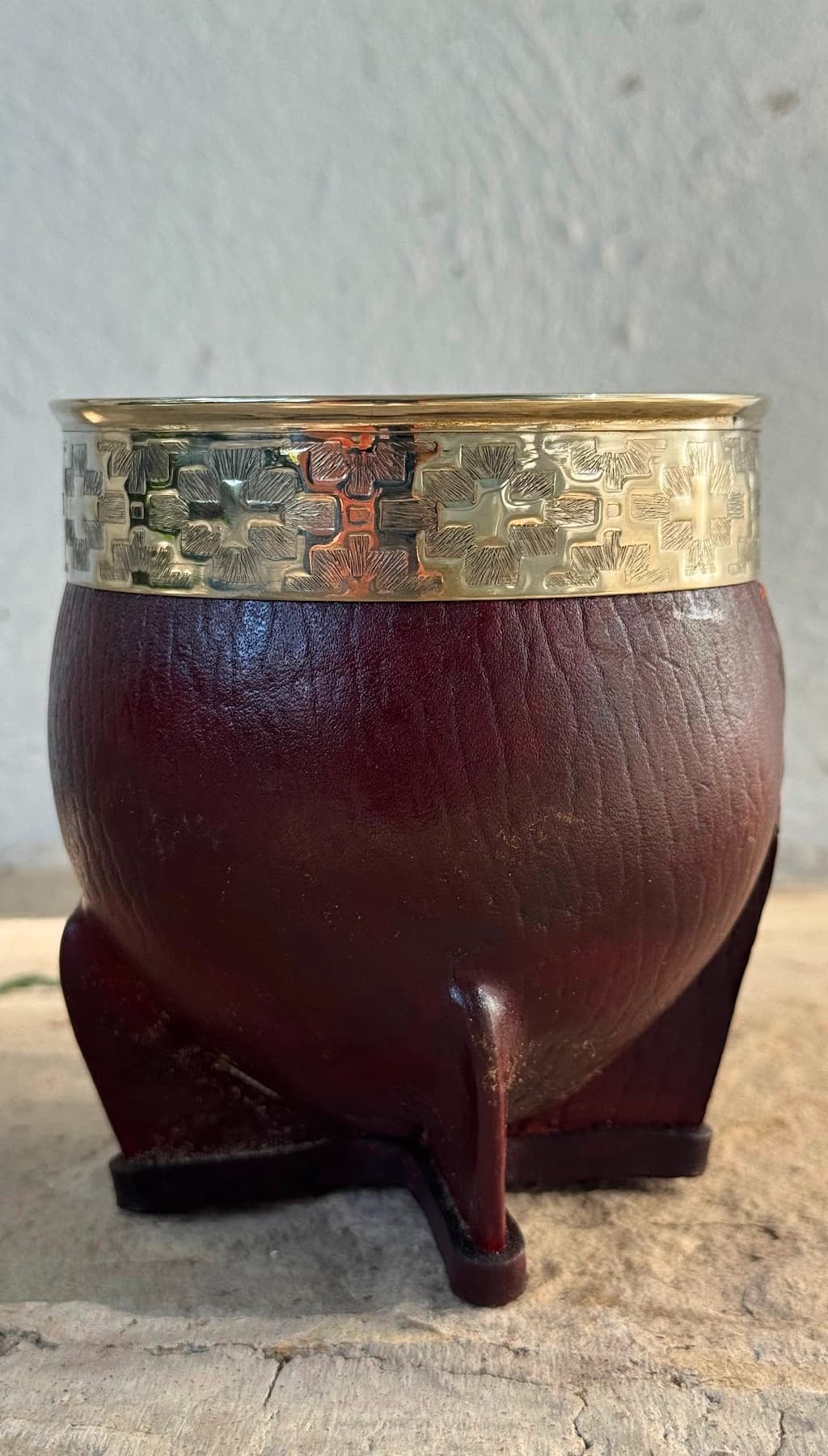 (PREVENTA) MATE IMPERIAL CUERO, VIROLA DE ALPACA